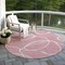 Homeroots 8' Pink And Ivory Round Abstract Washable Indoor Outdoor Area Rug 597501 - alternate 2