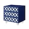 Homeroots 24" Navy Blue and Clear Wood and Acrylic End Table With Three Drawers 544098 - alternate 5