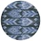 Homeroots 8' Denim Blue And Sky Blue Round Southwestern Washable Indoor Outdoor Area Rug 587814 - alternate 6