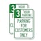 Signmission 3 Hour Parking - Parking for Customers Only, 18'' X 24'' 2 Signs, Heavy Gauge Aluminum, 2PK A-1824-2PACK-24428 - alternate 1