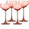 Homeroots Set of Four Coral Crystal Shallow Bowl Stemmed Coupe 485962 - alternate 3