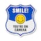 Signmission Smile You're On Camera Shield Sign Smile, 12 Inch X 12 Inch, Plastic Sign SHI-P-12-463 - alternate 1