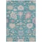 Homeroots 8' X 10' Teal Blue Pink And Ivory Floral Washable Indoor Outdoor Area Rug 605340 - alternate 6