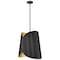 Z-Lite Salone 1 Light Pendant, Matte Black/Matte Black Outer, Gold Inner, 18 In W x 19.5 In H 1951P18-MB - alternate 1