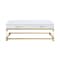 Homeroots 47" White Gold And Clear Wood Acrylic And Steel Coffee Table 543857 - alternate 4