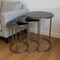 Homeroots Set of Three Black and Gray Marble and Iron Round Frame Nested Tables 632712 - alternate 1