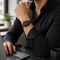 Elegani Black Classic Multi-Link Stainless Steel Replacement Band Compatible with Apple Watch 49mm 7LDLBQ-BLK-49mm - alternate 3