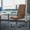 Leisuremod Evander Office Chair in Upholstered Leather and Iron Frame with Swivel and Tilt, Dark Brown EO20DBRL - alternate 4