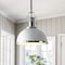 Jonathan Y Homer 13" 1-Light Modern Industrial Metal LED Dome Pendant, Chrome/White JYL9536C - alternate 3
