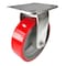 Hyw Products Heavy Duty Caster 6in Red Polyurethane on Cast Iron Wheel, Rigid 40-60R-A1-PC(R) - alternate 1