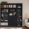 Homeroots Set of Three Black Five Tier Bookcase with Two Doors 546355 - alternate 4