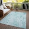 Homeroots 3' X 5' Aqua Teal Blue And Ivory Floral Washable Indoor Outdoor Area Rug 583094 - alternate 4
