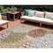 Homeroots 6' X 9' Ivory Green And Blue Indoor Outdoor Area Rug 527606 - alternate 1