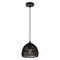 Jonathan Y Campana 8.25" 1-Light Bohemian Modern Woven Rope/Iron LED Pendant, Black JYL6512B - alternate 1