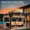 Sunjoy Kingston 12x10 Gazebo, Steel & PC Roof Hardtop Gazebo with Curtain and Netting, Brown Aluminum Posts A10204380200 - alternate 3