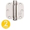 Global Door Controls 3.5 in. x 3.5 in. Spring Full Mortise 5/8 in. Radius Door Hinge with Fixed Pin - Pack of 2 CPS3535-5/8-US15-M - alternate 1