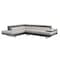 Homeroots Gray Leather L Shaped Two Piece Corner Sectional 366196 - alternate 5