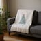 Homeroots 55" X 70" Cream Cotton Blend Woven Christmas Tree Embroidered Throw Blanket with Fringe 713575 - alternate 3