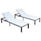 Leisuremod Marlin Patio Chaise Lounge Chair with Black Aluminum Frame, White, 2PK MLBL-77W2 - alternate 1