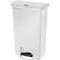 Rubbermaid Commercial Slim Jim Step-On 13 gal Rectangular Slim-Profile Plastic Can, White, Foot Pedal, Plastic, 12 in 1883557 - alternate 1