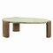Homeroots 47" Beige and Oak Distressed Cement Oval Coffee Table 572275 - alternate 3