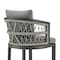 Armen Living Zella Outdoor Patio Counter Stool in Aluminum with Light Gray Rope and Earl Gray Cushions LCZEBAGRY26 - alternate 5