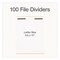 Pendaflex File Divider Set, End Tab: Straight, 1 Fastener, Letter Size, Manila, 100PK 1006978 - alternate 3
