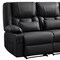 Homeroots 62in Black Faux Leather Manual Reclining Loveseat With Storage and Toss Pillows 721194 - alternate 4