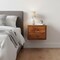 Homeroots 12" Chestnut Solid Wood Two Drawer Floating Nightstand 722526 - alternate 3