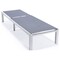 Leisuremod Marlin White Aluminum Patio Chaise Lounge Chair Set of 2 with Square Fire Pit Table, Dark Grey MLWCF21-77DGR2 - alternate 3