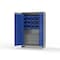 Strong Hold 14 GA Bin Cabinet with 1 Shelf, 4 Drawers - 48 In W. x 72 In. H x 24 In. D - 164 Blue Bins 46-BBS-241-4DB-164B-L - alternate 3