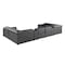 Homeroots Dark Gray Italian Leather Power Reclining U Shaped Eight Piece Sectional With Console 634666 - alternate 5