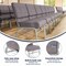 Flash Furniture Gray Fabric Church Chair, PK4 4-XU-CH0221-GY-SV-BAS-GG - alternate 5