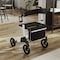Flash Furniture HERCULES Folding Rollator Walker with Adjustable Height, 360 Swivel, and Hand Brakes in White/Black DC-HY8516L-WHTBLK-GG - alternate 6