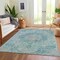 Homeroots 9' X 12' Teal Blue Floral Medallion Washable Indoor Outdoor Area Rug 607948 - alternate 4