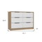 Homeroots 42" White and Natural Six Drawer Double Dresser 544053 - alternate 7