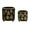 Homeroots Set of Two Black And Gold Ceramic Pot Planters 634493 - alternate 3