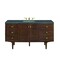 James Martin Vanities Amberly 60'' S Vanity, Mid-Century Walnut w/ Parisien Bleu Top w/FreePower Wireless Charger 670-V60S-WLT-FPBL - alternate 1