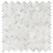 Msi Carrara White Herringbone Honed SAMPLE Marble Mesh-Mounted Mosaic Tile ZOR-MD-0340-SAM - alternate 1