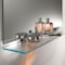 Fab Glass And Mirror Rectangle Glass Shelf 4-3/4in x 33in- 3/8in Thick Floating Shelf with 2 Free Chrome Brackets a GS-434x33CLR - alternate 4