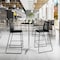 Flash Furniture HERCULES Series Black Stack Bar Stool with Air-Vent Back and Black Powder Coated Sled Base, 3PK 3-RUT-498A-BS-BK-GG - alternate 4