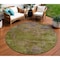 Homeroots 8' Green Round Abstract Washable Indoor Outdoor Area Rug 608773 - alternate 1