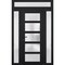 Vdomdoors Front Exterior Prehung FiberGlass Door Frosted Glass / Manux 8002 Matte Black / 2 Sidelight and Tra MANUX8002EXD-BLK-W14+30+14 x H80+14-RH - alternate 1