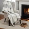 Homeroots 50" X 60" Black And Ivory Cotton Woven Striped Throw Blanket with Fringe 518831 - alternate 2