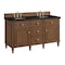 James Martin Vanities Lorelai 60" Double Vanity, Mid-Century Walnut, w/ 3 CM Phantome Eclos Top 424-V60D-WLT-3PHT - alternate 3