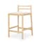 Homeroots 26" Beige and Natural Fabric and Solid Wood Low Back Counter Height Bar Chair 605934 - alternate 1