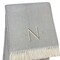 Homeroots 55" X 70" Gray White Herringbone Cotton Blend N Initial Throw Blanket with Tassels Embroidery 655537 - alternate 4