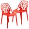 Leisuremod Modern Cornelia Dining Chair, Solid Red, 2PK C18SR2 - alternate 1