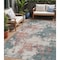 Homeroots 5' X 8' Coral And Teal Blue Abstract Washable Indoor Outdoor Area Rug 631970 - alternate 1