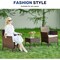 Yssoa 3-Piece Patio Furniture Set Outdoor Rattan Wicker Chairs with Comfortable Cushions and Glass 3A88FNSOFASET3RATTANBRN - alternate 5